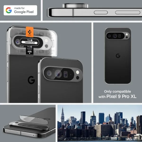 SPIGEN OPTIK.TR EZ FIT CAMERA PROTECTOR 2-PACK GOOGLE PIXEL 9 PRO XL CRYSTAL CLEAR (AGL08446) - Image 11